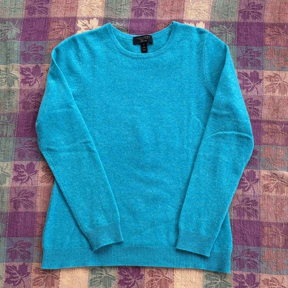 Charter Club Turquoise Cashmere Sweater - Picture 1 of 9